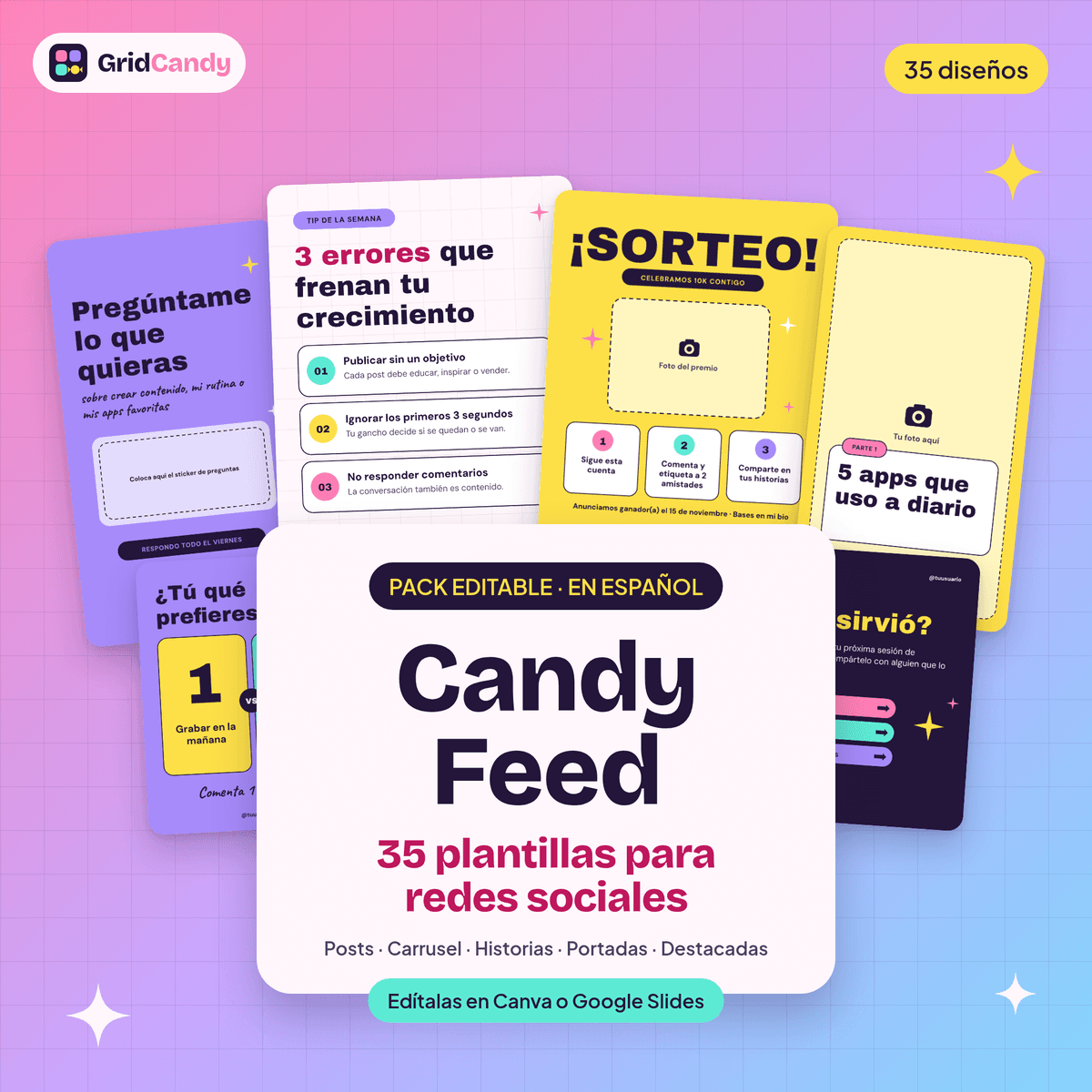 Candy Feed: Plantillas para redes sociales